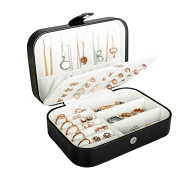 Travel Jewelry Box - Compact PU Leather Organizer for Women
