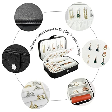 Travel Jewelry Box - Compact PU Leather Organizer for Women