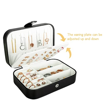 Travel Jewelry Box - Compact PU Leather Organizer for Women