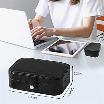 Travel Jewelry Box - Compact PU Leather Organizer for Women