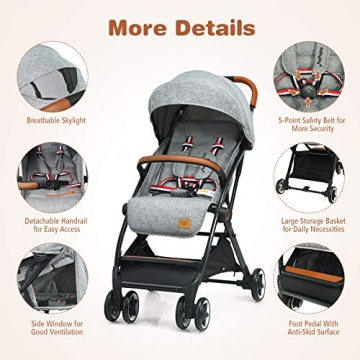 BABY JOY Lightweight Stroller for Easy Travel with Baby