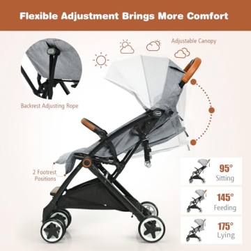 BABY JOY Lightweight Stroller for Easy Travel with Baby