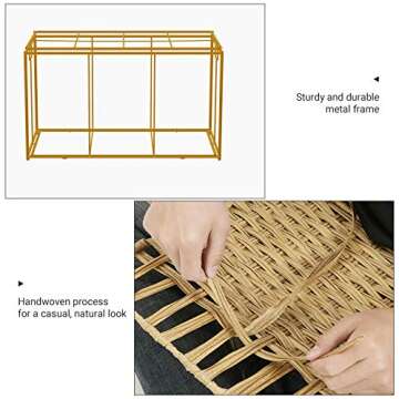 SONGMICS Storage Basket with Lid, 42.3 Gallon (160L) Storage Bin, Woven Blanket Storage Basket with Handles, Foldable, Removable Liner, Metal Frame, for Bedroom, Laundry Room, Natural URST76NL