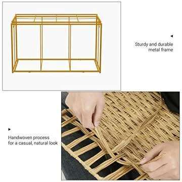 SONGMICS Storage Basket with Lid, 42.3 Gallon (160L) Storage Bin, Woven Blanket Storage Basket with Handles, Foldable, Removable Liner, Metal Frame, for Bedroom, Laundry Room, Natural URST76NL