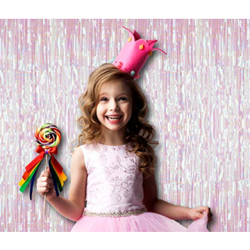 Metallic Rainbow Foil Curtains for Birthday and Bachelorette Parties