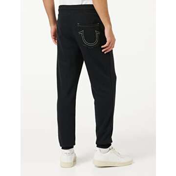 True Religion mens Classic Logo Jogger Sweatpants, Black, XX-Large US