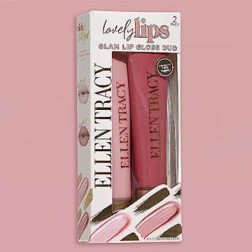 ELLEN TRACY Lip Gloss Duo for Ultra Long-Lasting Wear | Light Rose and Raspberry, 10 ML / 0.34 FL OZ