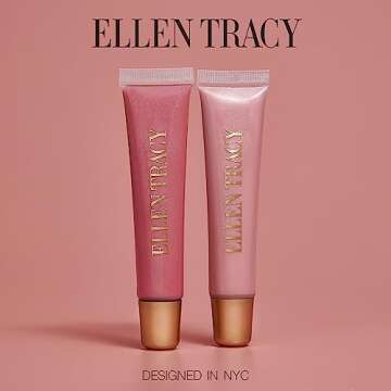 ELLEN TRACY Lip Gloss Duo for Ultra Long-Lasting Wear | Light Rose and Raspberry, 10 ML / 0.34 FL OZ