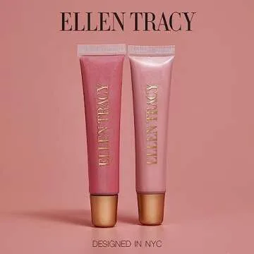 ELLEN TRACY Lip Gloss Duo for Ultra Long-Lasting Wear | Light Rose and Raspberry, 10 ML / 0.34 FL OZ