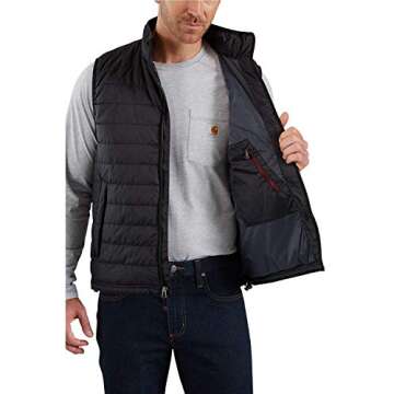 Carhartt mens Rain Defender Relaxed Fit Lightweight Insulated Vest Outerwear, Black, XX-Large US