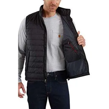 Carhartt mens Rain Defender Relaxed Fit Lightweight Insulated Vest Outerwear, Black, XX-Large US