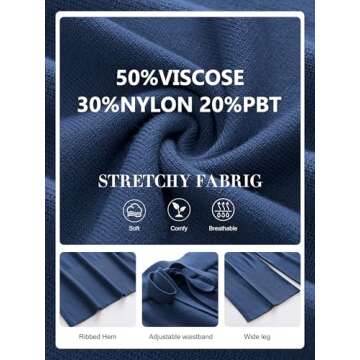 ANRABESS Womens 2 Piece Outfits Oversized Knit Sweater Set Wide Leg Pant Cozy Lounge Matching Pajama Sets 2024 Trendy Clothes Blue Medium