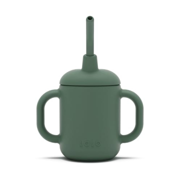 Lalo Little Cup, Non-Toxic Silicone Straw Cup with Handles - Baby and Toddler Sippy Cup - Mini Cup a...