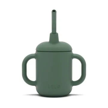 Lalo Little Cup - Non-Toxic Silicone Straw Cup with Handles, 4oz