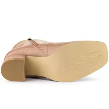 Stylish Allegra K Square Toe Ankle Boots for Women