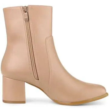 Stylish Allegra K Square Toe Ankle Boots for Women