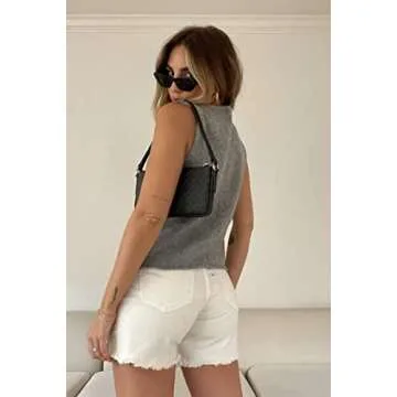 Y2k Vest Going Out Tops for Women Crochet Tube Tank Top Summer Aesthetic Strapless Bandeau Crop Tops