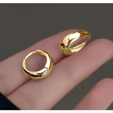 Trendy PANSHI Gold Hoop Earrings Set for Women - 3 Pairs