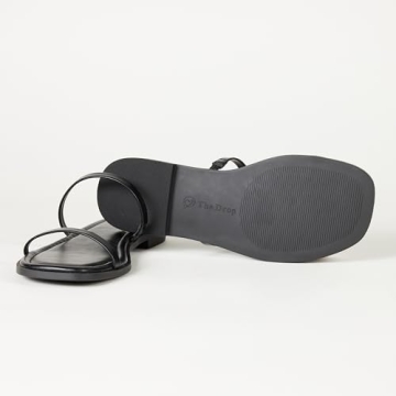 The Drop Women’s Stylish Square Toe Flat Sandals