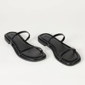 The Drop Women’s Stylish Square Toe Flat Sandals