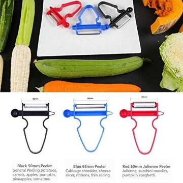 Multi-function Trio Peeler Slicer Set of 3,New Amazing Fruit & Vegetable Peelers Kitchen Starter for Cabbage,Vegetable,Fruit