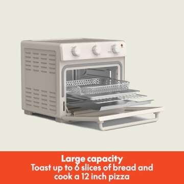 bella Air Fry Toaster Oven, 7 Preset Cooking Options, Dishwasher-Safe EverGood Coated Trays Included...