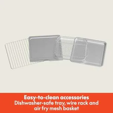 bella Air Fry Toaster Oven, 7 Preset Cooking Options, Dishwasher-Safe EverGood Coated Trays Included, 60-Minute Auto Shutoff w Audible Timer, Power Indicator Light, 1700 Watt, Oatmilk