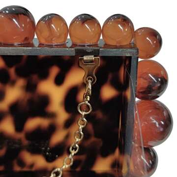 URAWOW Acrylic Evening Handbag Beads Bag for Women Graceful Shoulder Bag Satchel Marble Clutch Purses for Wedding Party 2023