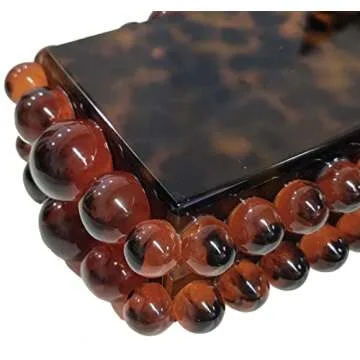 URAWOW Acrylic Evening Handbag Beads Bag for Women Graceful Shoulder Bag Satchel Marble Clutch Purses for Wedding Party 2023