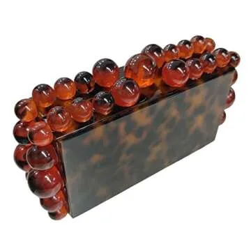 URAWOW Acrylic Evening Handbag Beads Bag for Women Graceful Shoulder Bag Satchel Marble Clutch Purses for Wedding Party 2023