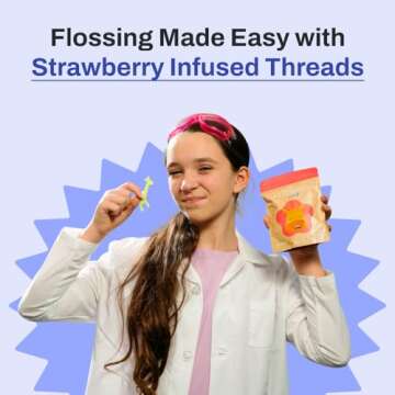 autobrush Strawberry Dental Flossers for Kids - Fun and Eco-Friendly