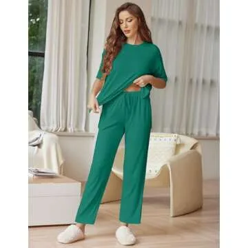 Ekouaer Women's Soft Lounge Set - Comfy Pajama Outfit