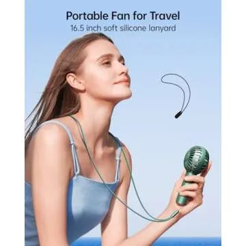 SWEETFULL Mini Portable Fan Powerful Handheld Fan Rechargeable,3 Speeds Personal Small Hand Fan for Travel Makeup Eyelash Fan for Stylish Kids Girls Women USB Cute Design, Dark Green