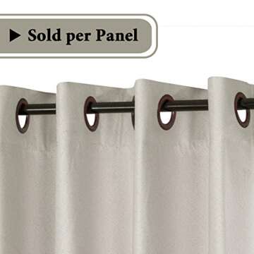 H.VERSAILTEX Linen Blackout Curtain 96 Inches Long for Bedroom/Living Room Thermal Insulated Grommet...
