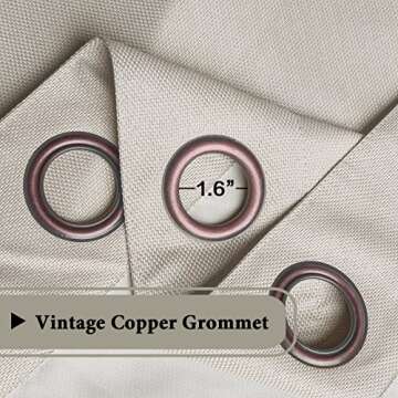 H.VERSAILTEX Linen Blackout Curtain 96 Inches Long for Bedroom/Living Room Thermal Insulated Grommet Linen Look Curtain Drapes Primitive Textured Burlap Effect Window Drapes 1 Panel - Heather Ivory