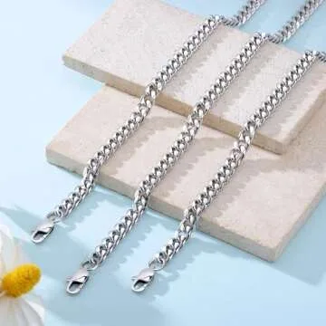 JoycuFF to My Boyfriend Necklace Birthday Anniversary Cuban Chain from Girlfriend BF Stainless Steel Unique 6MM Father's Day Chain