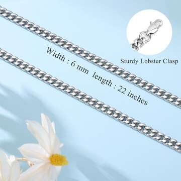 JoycuFF to My Boyfriend Necklace Birthday Anniversary Cuban Chain from Girlfriend BF Stainless Steel Unique 6MM Father's Day Chain