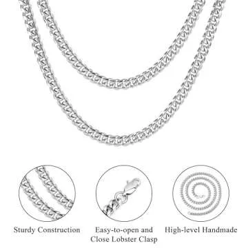 JoycuFF to My Boyfriend Necklace Birthday Anniversary Cuban Chain from Girlfriend BF Stainless Steel Unique 6MM Father's Day Chain