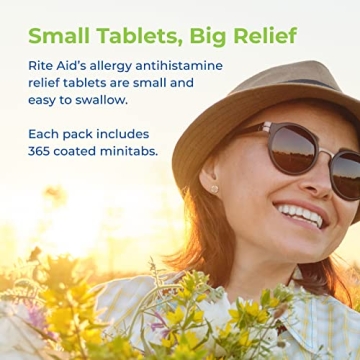 Rite Aid Antihistamine Allergy Relief with Diphenhydramine | Allergy Medicine | Easy-to-Swallow Small Tablet Size Allergy Relief | Common Cold & Respiratory Allergy Medication (365 Count)