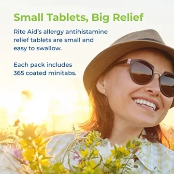 Rite Aid Antihistamine Allergy Relief with Diphenhydramine | Allergy Medicine | Easy-to-Swallow Small Tablet Size Allergy Relief | Common Cold & Respiratory Allergy Medication (365 Count)