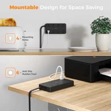 TESSAN 2000J Surge Protector Power Strip with USB Ports