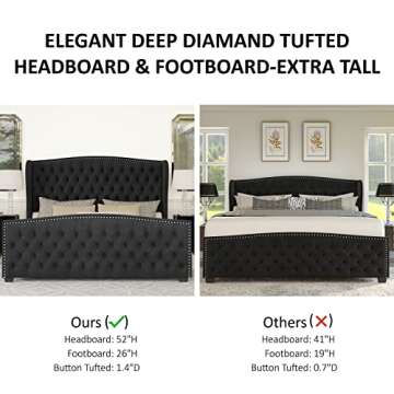 Luxurious AMERLIFE Queen Platform Bed Frame