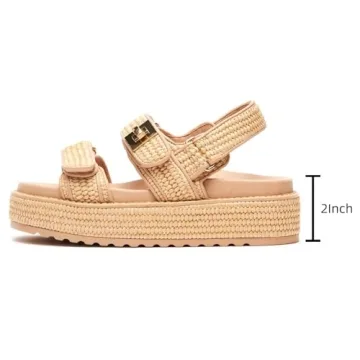 SOVANYOU Raffia Platform Sandals for Stylish Comfort
