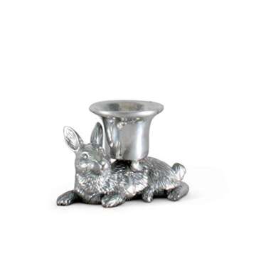 Arthur Court Aluminum Metal Easter Bunny Rabbit Candle Holder - Whimsical Table Décor