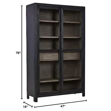 Signature Design by Ashley Lenston Transitional Accent Cabinet, Black & Gray