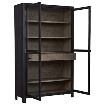 Signature Design by Ashley Lenston Transitional Accent Cabinet, Black & Gray
