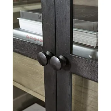 Signature Design by Ashley Lenston Transitional Accent Cabinet, Black & Gray