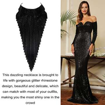 Flyonce Rhinestone Statement Necklace for Every Occasion
