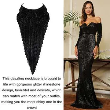 Flyonce Rhinestone Statement Necklace for Every Occasion