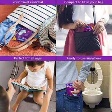 GoHygiene: XL Travel Pack of 4 Packs (40-Count) + 1 Free Pack (10-Count) ! - Disposable Toilet Seat Covers - New!